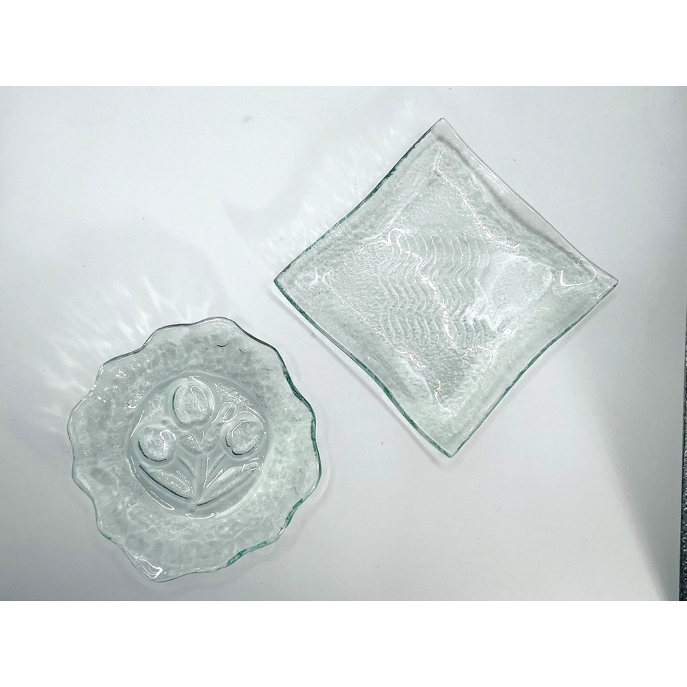 Handmade Glass Olive Oil Dipping Dishes Set of 2